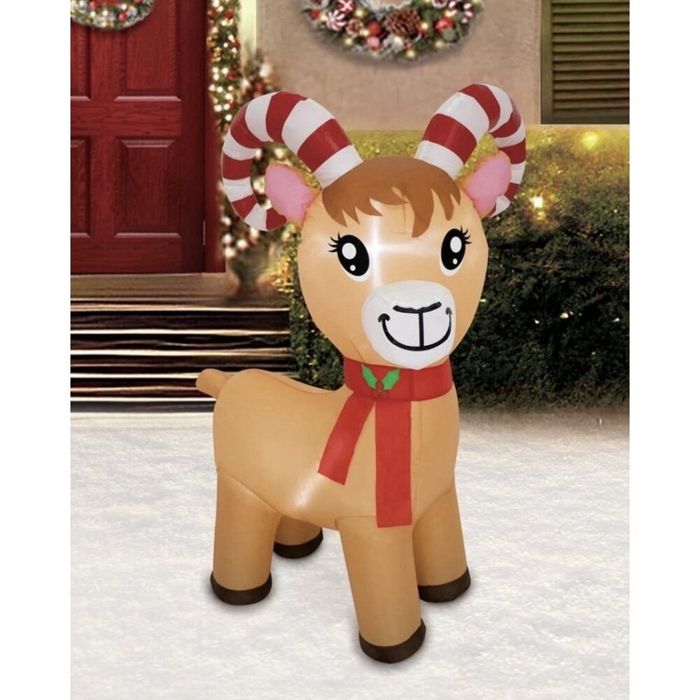 Holiday Time Christmas Bighorn Sheep 4 Ft. Self-Inflatable Led Lit Decoration
